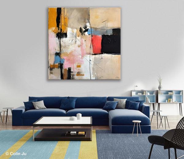 Contemporary Canvas Art, Modern Acrylic Artwork, Original Modern Paintings, Heavy Texture Canvas Art, Large Abstract Painting for Bedroom-ArtWorkCrafts.com
