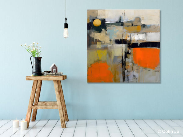 Modern Acrylic Artwork, Original Modern Art, Heavy Texture Canvas Paintings, Contemporary Canvas Art, Large Abstract Painting for Bedroom-ArtWorkCrafts.com