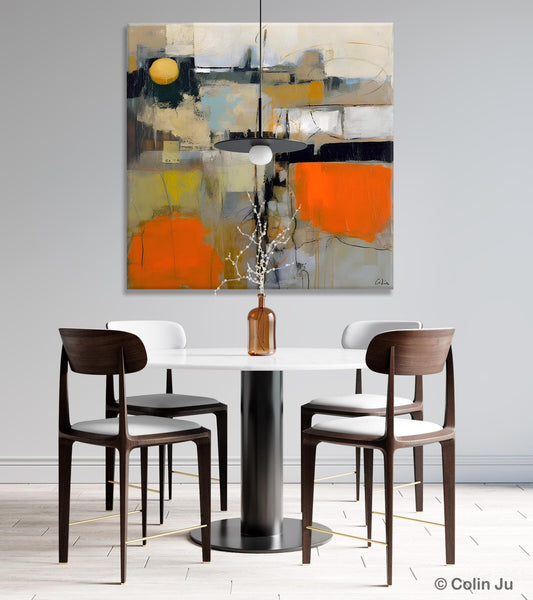 Modern Acrylic Artwork, Original Modern Art, Heavy Texture Canvas Paintings, Contemporary Canvas Art, Large Abstract Painting for Bedroom-ArtWorkCrafts.com