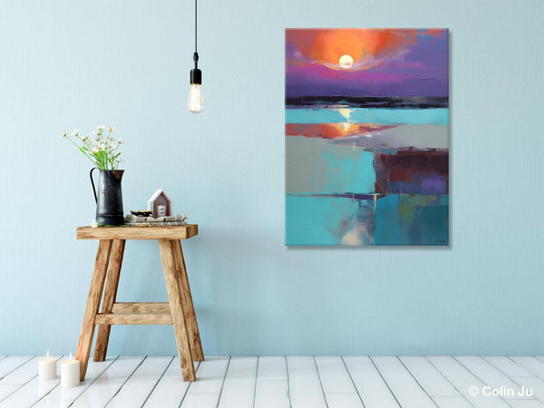 Extra Large Painting on Canvas, Oversized Contemporary Acrylic Painting, Extra Large Canvas Painting for Bedroom, Original Abstract Painting-ArtWorkCrafts.com