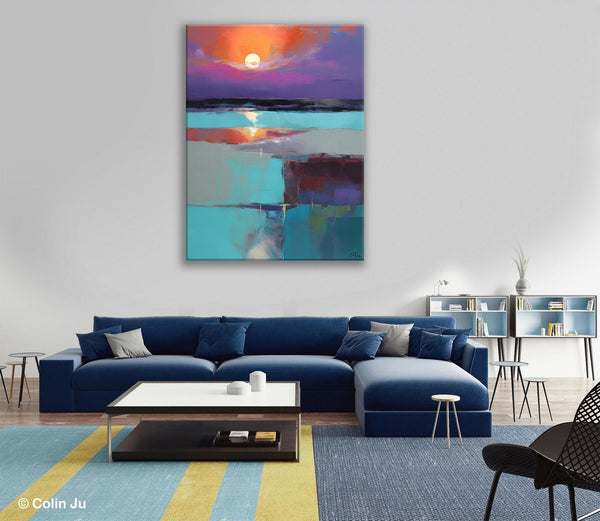 Extra Large Painting on Canvas, Oversized Contemporary Acrylic Painting, Extra Large Canvas Painting for Bedroom, Original Abstract Painting-ArtWorkCrafts.com