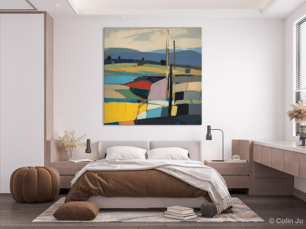 Original Landscape Wall Art Paintings, Abstract Wall Art Painting for Living Room, Landscape Canvas Paintings, Acrylic Painting on Canvas-ArtWorkCrafts.com
