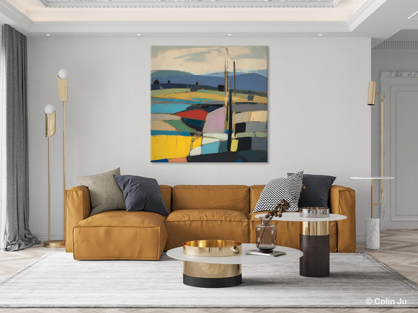 Original Landscape Wall Art Paintings, Abstract Wall Art Painting for Living Room, Landscape Canvas Paintings, Acrylic Painting on Canvas-ArtWorkCrafts.com