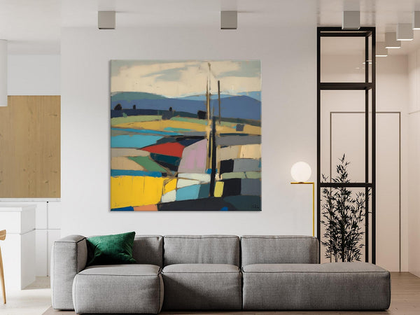 Original Landscape Wall Art Paintings, Abstract Wall Art Painting for Living Room, Landscape Canvas Paintings, Acrylic Painting on Canvas-ArtWorkCrafts.com