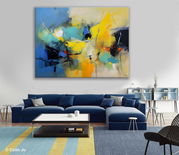 Hand Painted Canvas Art, Contemporary Acrylic Art, Oversized Canvas Paintings, Original Abstract Art, Huge Wall Art Ideas for Living Room-ArtWorkCrafts.com