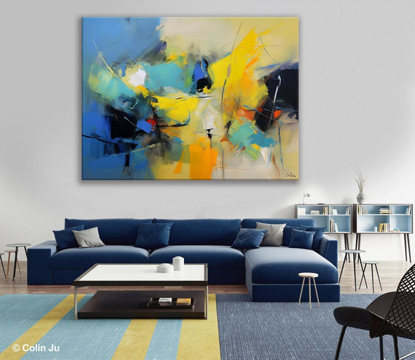 Hand Painted Canvas Art, Contemporary Acrylic Art, Oversized Canvas Paintings, Original Abstract Art, Huge Wall Art Ideas for Living Room-ArtWorkCrafts.com