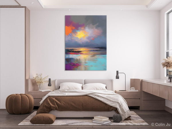 Landscape Painting on Canvas, Abstract Paintings for Bedroom, Contemporary Wall Art Paintings, Extra Large Original Art, Buy Wall Art Online-ArtWorkCrafts.com