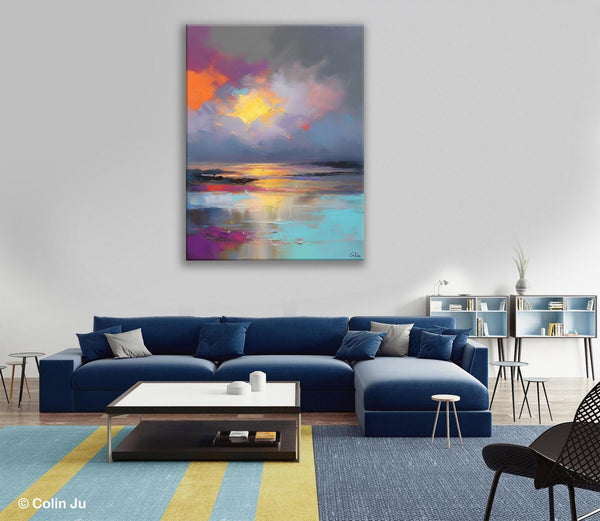 Landscape Painting on Canvas, Abstract Paintings for Bedroom, Contemporary Wall Art Paintings, Extra Large Original Art, Buy Wall Art Online-ArtWorkCrafts.com