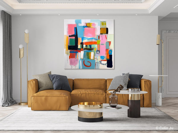 Contemporary Canvas Art, Original Modern Wall Art, Modern Canvas Paintings, Modern Acrylic Artwork, Large Abstract Painting for Dining Room-ArtWorkCrafts.com