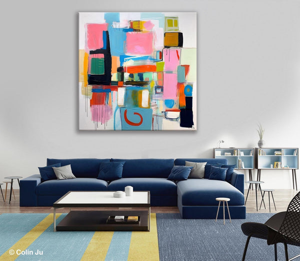 Contemporary Canvas Art, Original Modern Wall Art, Modern Canvas Paintings, Modern Acrylic Artwork, Large Abstract Painting for Dining Room-ArtWorkCrafts.com