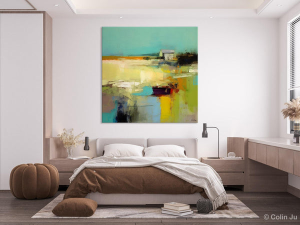 Landscape Canvas Paintings, Original Landscape Paintings, Abstract Wall Art Painting for Living Room, Oversized Acrylic Painting on Canvas-ArtWorkCrafts.com