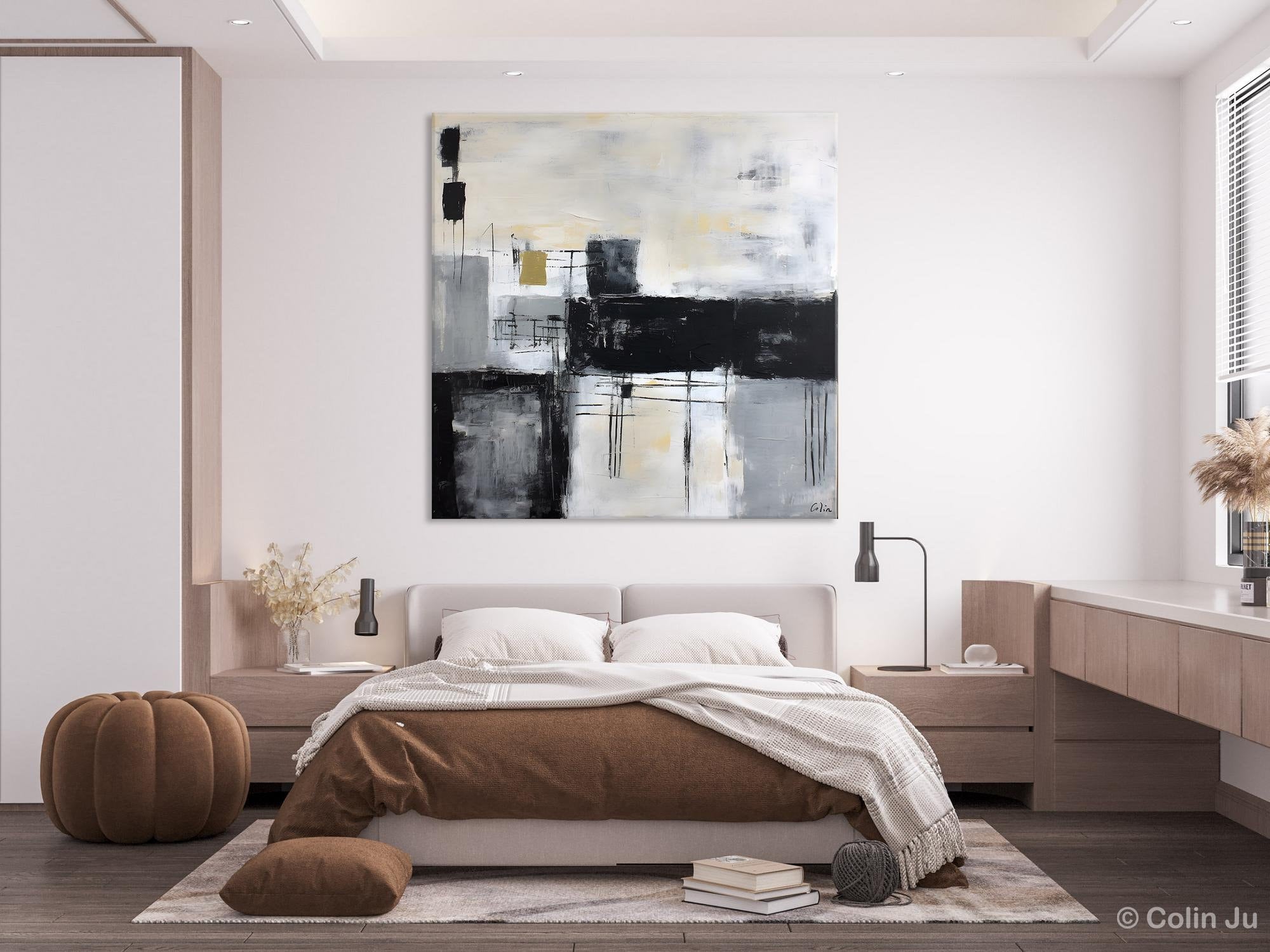 Contemporary Canvas Art for Bedroom, Modern Acrylic Artwork, Original Modern Paintings, Heavy Texture Canvas Art, Large Abstract Paintings-ArtWorkCrafts.com
