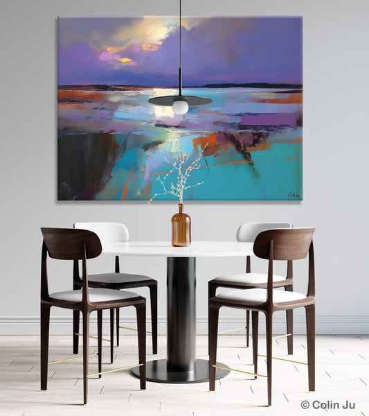Abstract Landscape Painting on Canvas, Large Paintings for Bedroom, Oversized Contemporary Wall Art Paintings, Extra Large Original Artwork-ArtWorkCrafts.com
