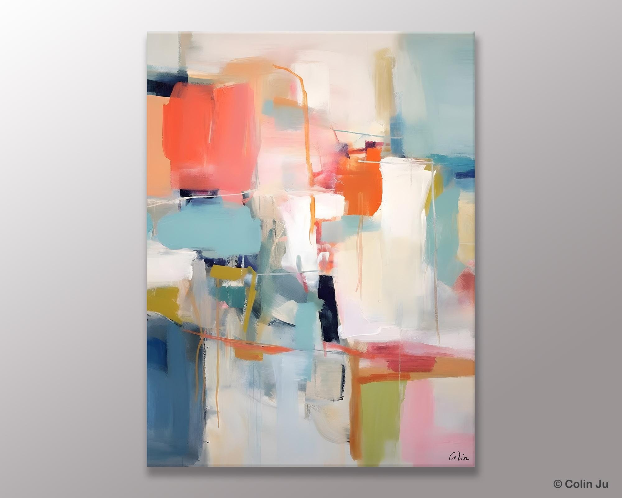 Large Wall Art Painting for Bedroom, Original Canvas Art, Contemporary Acrylic Painting on Canvas, Oversized Modern Abstract Wall Paintings-ArtWorkCrafts.com