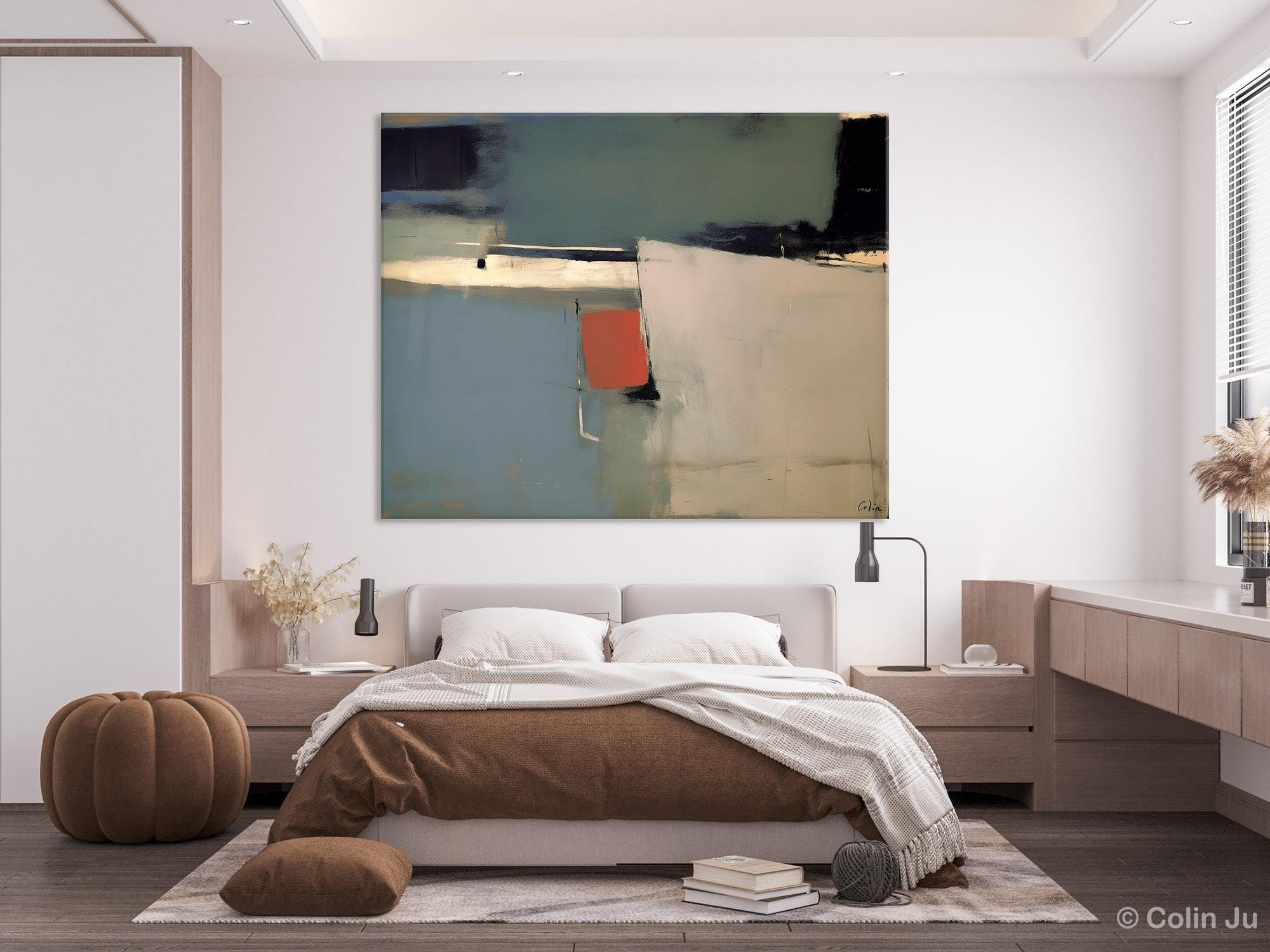 Huge Abstract Painting for Bedroom, Large Original Abstract Wall Art, Oversized Contemporary Acrylic Paintings, Abstract Paintings on Canvas-ArtWorkCrafts.com