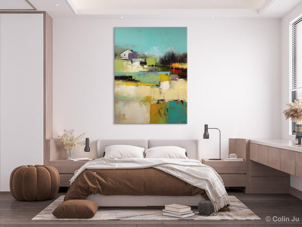 Landscape Canvas Paintings for Dining Room, Extra Large Modern Wall Art, Acrylic Painting on Canvas, Original Landscape Abstract Painting-ArtWorkCrafts.com