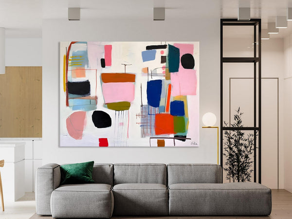 Contemporary Acrylic Painting on Canvas, Original Canvas Art, Large Wall Art Painting for Bedroom, Oversized Modern Abstract Wall Paintings-ArtWorkCrafts.com