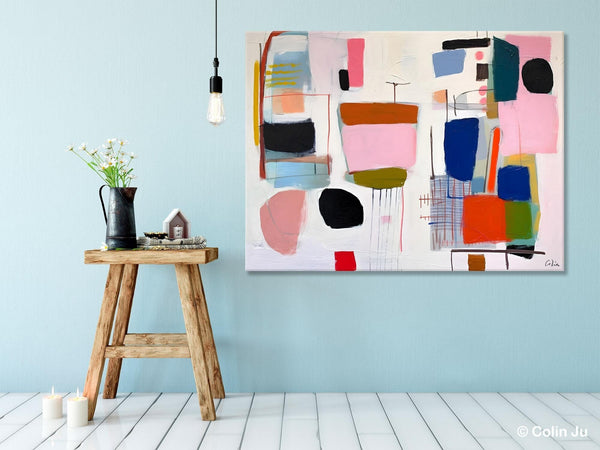 Contemporary Acrylic Painting on Canvas, Original Canvas Art, Large Wall Art Painting for Bedroom, Oversized Modern Abstract Wall Paintings-ArtWorkCrafts.com