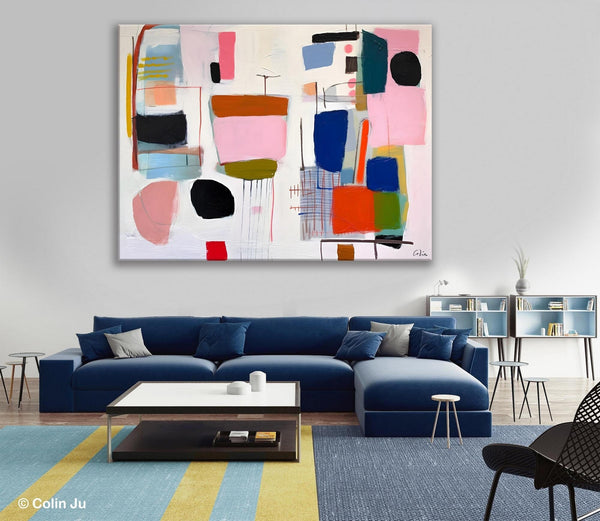 Contemporary Acrylic Painting on Canvas, Original Canvas Art, Large Wall Art Painting for Bedroom, Oversized Modern Abstract Wall Paintings-ArtWorkCrafts.com