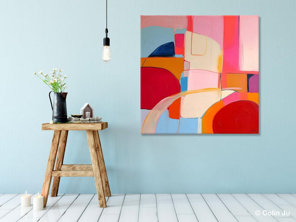 Modern Acrylic Artwork, Simple Canvas Paintings, Large Abstract Painting for Dining Room, Contemporary Canvas Art, Original Modern Wall Art-ArtWorkCrafts.com