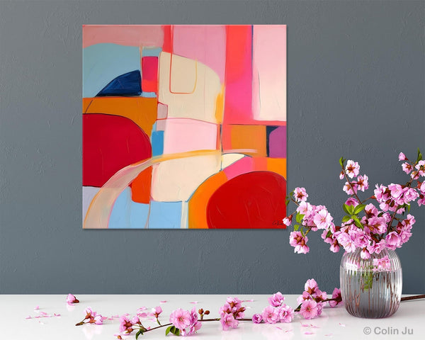 Modern Acrylic Artwork, Simple Canvas Paintings, Large Abstract Painting for Dining Room, Contemporary Canvas Art, Original Modern Wall Art-ArtWorkCrafts.com