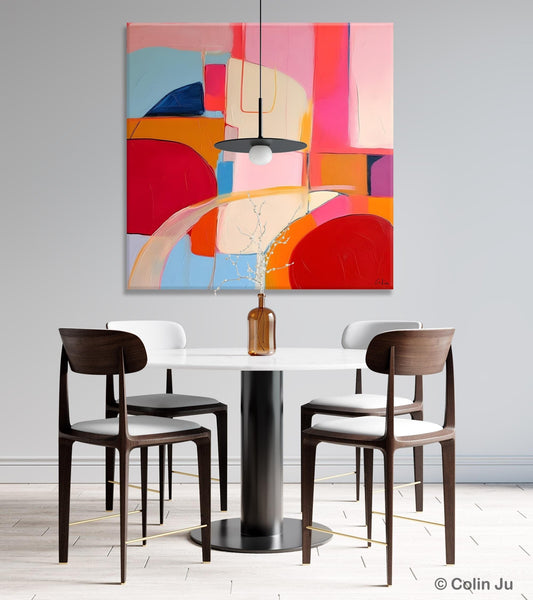 Modern Acrylic Artwork, Simple Canvas Paintings, Large Abstract Painting for Dining Room, Contemporary Canvas Art, Original Modern Wall Art-ArtWorkCrafts.com