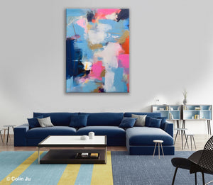 Oversized Modern Abstract Wall Paintings, Original Canvas Art, Contemporary Acrylic Painting on Canvas, Large Wall Art Painting for Bedroom-ArtWorkCrafts.com