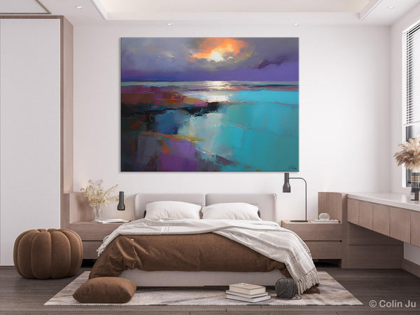 Original Landscape Abstract Painting, Landscape Canvas Paintings for Dining Room, Extra Large Modern Wall Art, Acrylic Painting on Canvas-ArtWorkCrafts.com