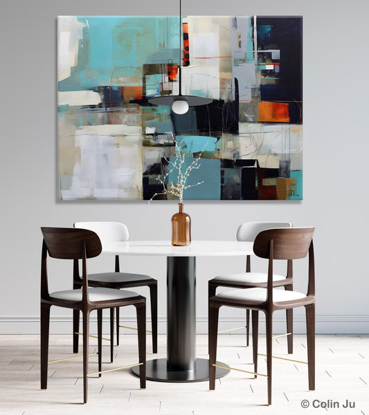 Extra Large Paintings for Dining Room, Abstract Wall Paintings, Hand Painted Canvas Art, Original Artowrk, Contemporary Wall Art Paintings-ArtWorkCrafts.com