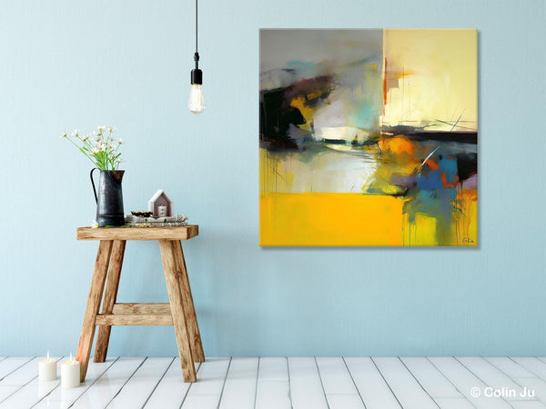 Simple Modern Acrylic Artwork, Modern Canvas Paintings, Large Abstract Art for Bedroom, Original Abstract Wall Art, Contemporary Canvas Art-ArtWorkCrafts.com