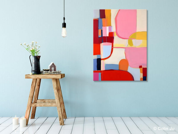 Original Canvas Artwork, Contemporary Acrylic Painting on Canvas, Large Painting for Dining Room, Simple Abstract Art, Wall Art Paintings-ArtWorkCrafts.com
