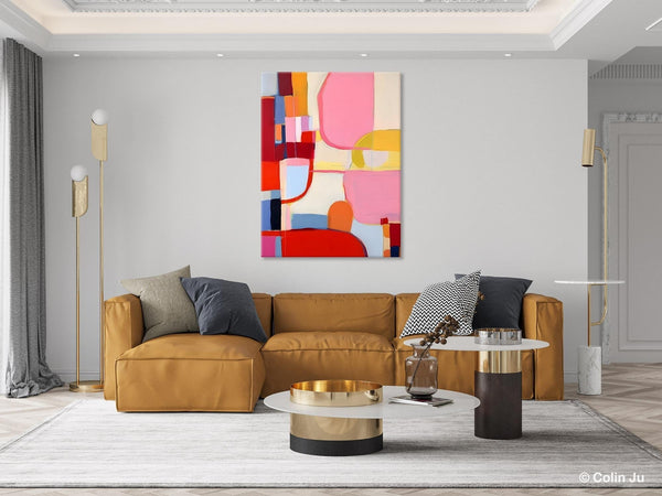 Original Canvas Artwork, Contemporary Acrylic Painting on Canvas, Large Painting for Dining Room, Simple Abstract Art, Wall Art Paintings-ArtWorkCrafts.com