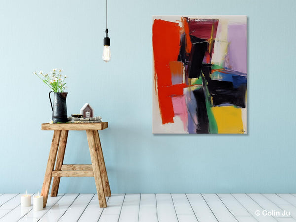Contemporary Acrylic Paintings, Red Abstract Paintings, Modern Wall Art for Living Room, Original Abstract Art, Abstract Painting on Canvas-ArtWorkCrafts.com