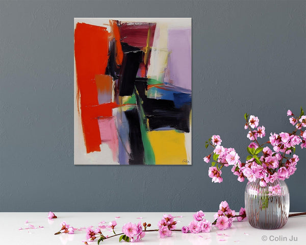 Contemporary Acrylic Paintings, Red Abstract Paintings, Modern Wall Art for Living Room, Original Abstract Art, Abstract Painting on Canvas-ArtWorkCrafts.com