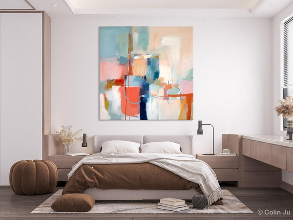 Canvas Paintings, Large Abstract Art for Bedroom, Simple Modern Acrylic Artwork, Modern Original Abstract Wall Art, Contemporary Canvas Art-ArtWorkCrafts.com