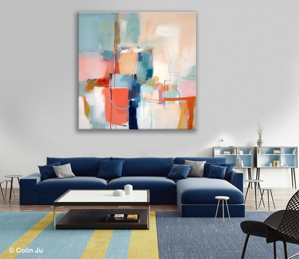 Canvas Paintings, Large Abstract Art for Bedroom, Simple Modern Acrylic Artwork, Modern Original Abstract Wall Art, Contemporary Canvas Art-ArtWorkCrafts.com