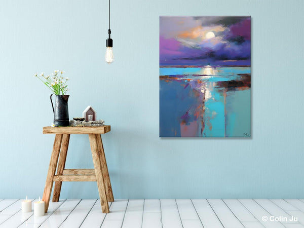 Extra Large Original Art, Landscape Painting on Canvas, Hand Painted Canvas Art, Abstract Landscape Artwork, Contemporary Wall Art Paintings-ArtWorkCrafts.com