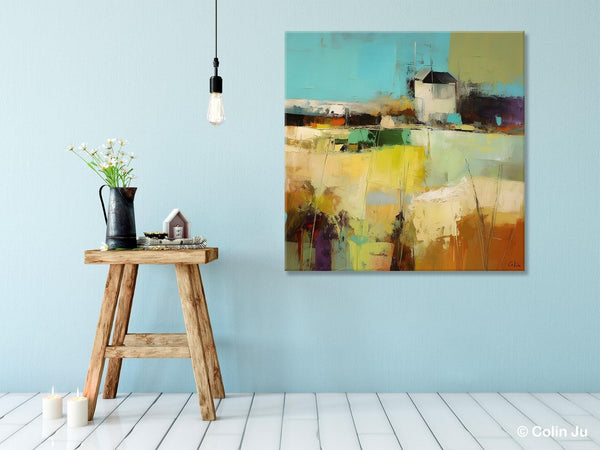 Landscape Canvas Paintings, Landscape Acrylic Art, Original Abstract Art, Hand Painted Canvas Art, Large Landscape Paintings for Living Room-ArtWorkCrafts.com