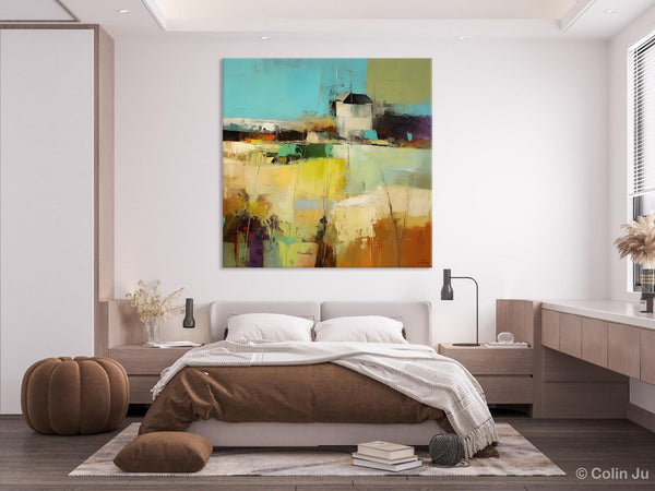 Landscape Canvas Paintings, Landscape Acrylic Art, Original Abstract Art, Hand Painted Canvas Art, Large Landscape Paintings for Living Room-ArtWorkCrafts.com