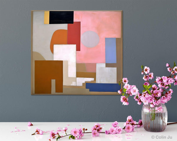 Extra Large Canvas Paintings for Living Room, Original Modern Abstract Artwork, Geometric Modern Canvas Art, Abstract Wall Art for Sale-ArtWorkCrafts.com