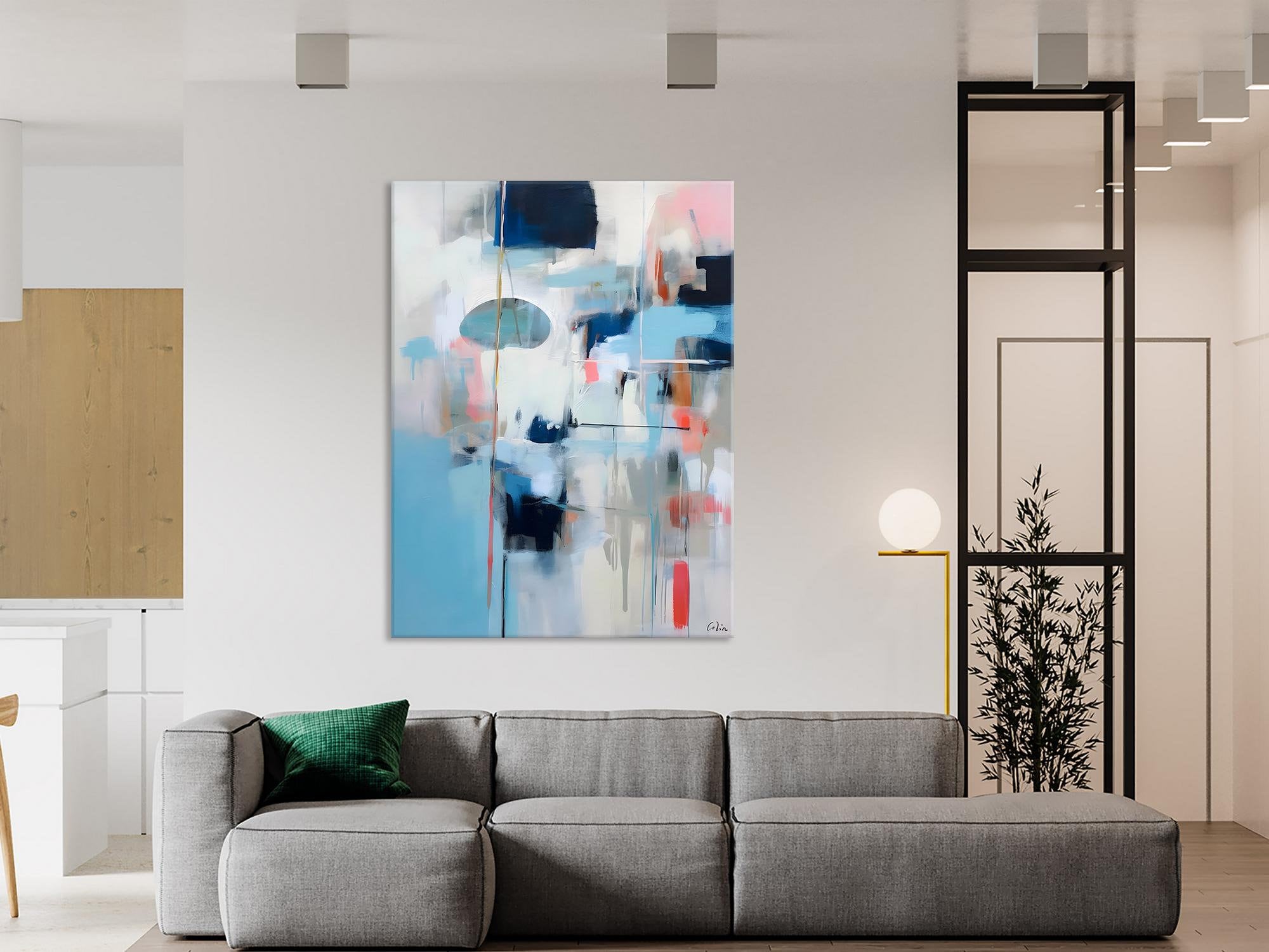 Large Wall Paintings for Bedroom, Contemporary Abstract Paintings on Canvas, Oversized Abstract Wall Art Paintings, Original Abstract Art-ArtWorkCrafts.com