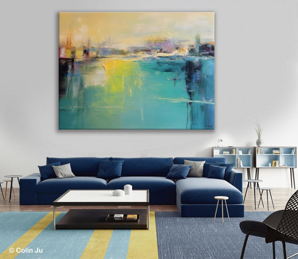Original Canvas Artwork, Contemporary Acrylic Painting on Canvas, Large Painting for Dining Room, Simple Abstract Art, Wall Art Paintings-ArtWorkCrafts.com