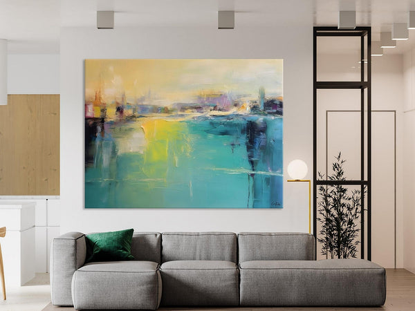 Original Canvas Artwork, Contemporary Acrylic Painting on Canvas, Large Painting for Dining Room, Simple Abstract Art, Wall Art Paintings-ArtWorkCrafts.com