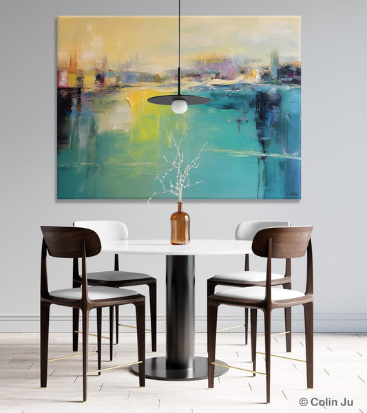 Original Canvas Artwork, Contemporary Acrylic Painting on Canvas, Large Painting for Dining Room, Simple Abstract Art, Wall Art Paintings-ArtWorkCrafts.com