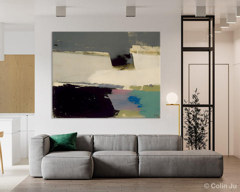 Abstract Landscape Paintings, Modern Wall Art for Living Room, Landscape Acrylic Paintings, Original Abstract Abstract Painting on Canvas-ArtWorkCrafts.com