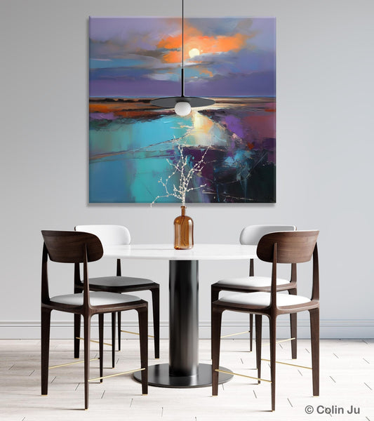 Landscape Acrylic Art, Original Abstract Art, Landscape Canvas Paintings, Hand Painted Canvas Art, Large Landscape Paintings for Living Room-ArtWorkCrafts.com