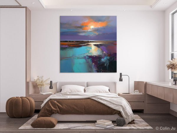 Landscape Acrylic Art, Original Abstract Art, Landscape Canvas Paintings, Hand Painted Canvas Art, Large Landscape Paintings for Living Room-ArtWorkCrafts.com