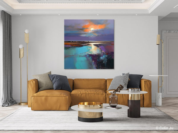 Landscape Acrylic Art, Original Abstract Art, Landscape Canvas Paintings, Hand Painted Canvas Art, Large Landscape Paintings for Living Room-ArtWorkCrafts.com