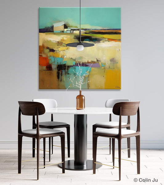 Large Landscape Canvas Paintings, Hand Painted Canvas Art, Landscape Acrylic Art, Original Abstract Art, Landscape Paintings for Living Room-ArtWorkCrafts.com