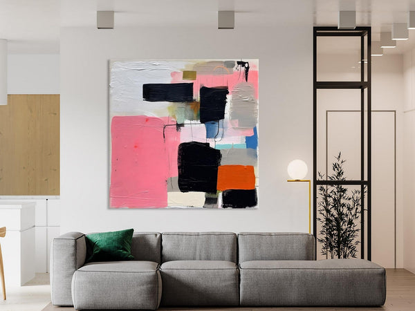 Modern Original Abstract Art, Large Wall Art for Bedroom, Geometric Modern Acrylic Art, Canvas Paintings for Sale, Contemporary Canvas Art-ArtWorkCrafts.com